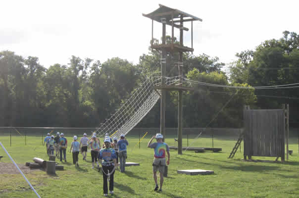 Faculty and trainees bond on the Venture Out Ropes Course