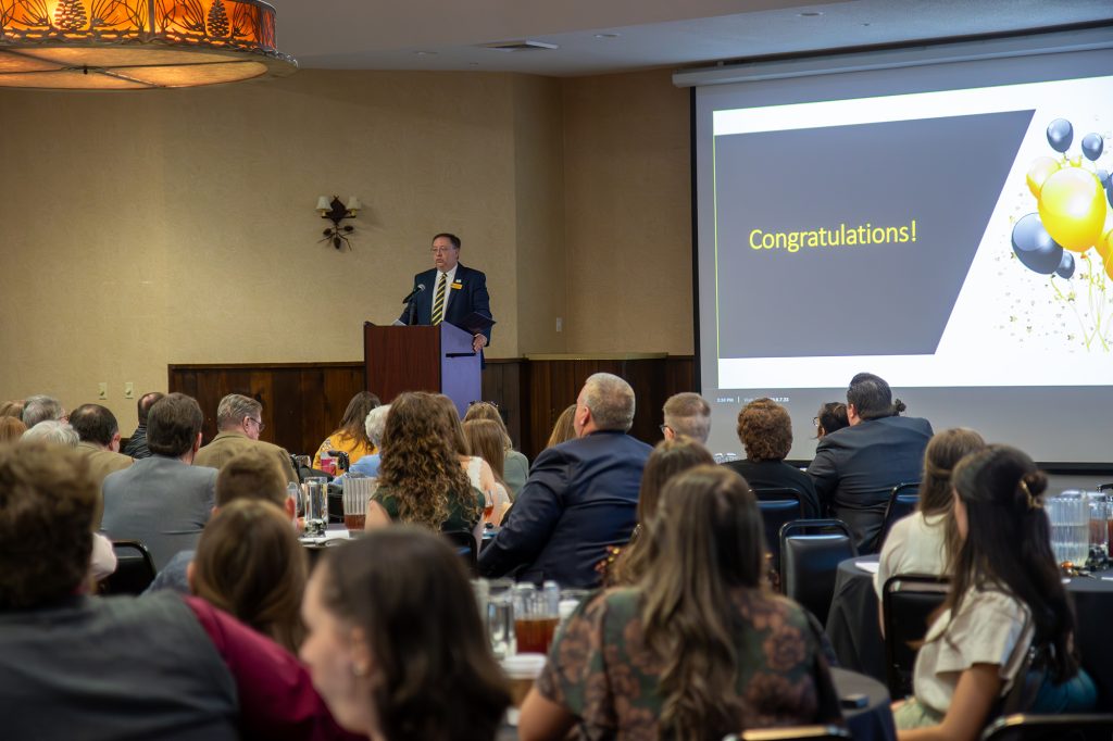 CVM Associate Dean for Academic and Student Affairs Timothy Snider, DVM, PhD, DACVP, served as emcee for the 2024 Honors and Awards Reception.