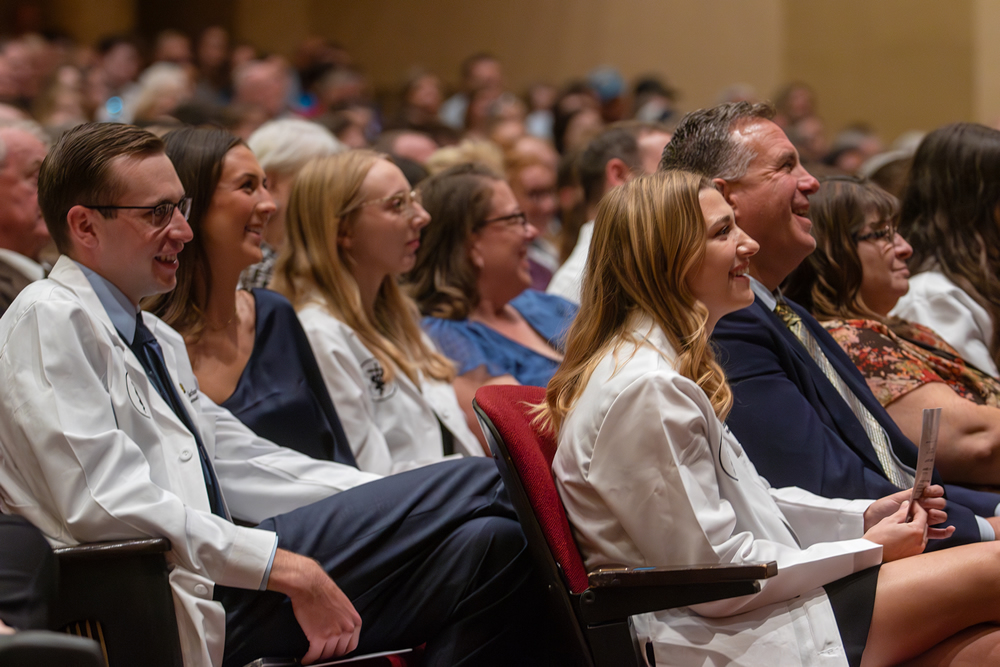 The University of Missouri College of Veterinary Medicine Class of 2026 celebrated their progression into clinical training during the annual White Coat Ceremony held Sunday, Oct. 20, 2024, at Jesse Auditorium.