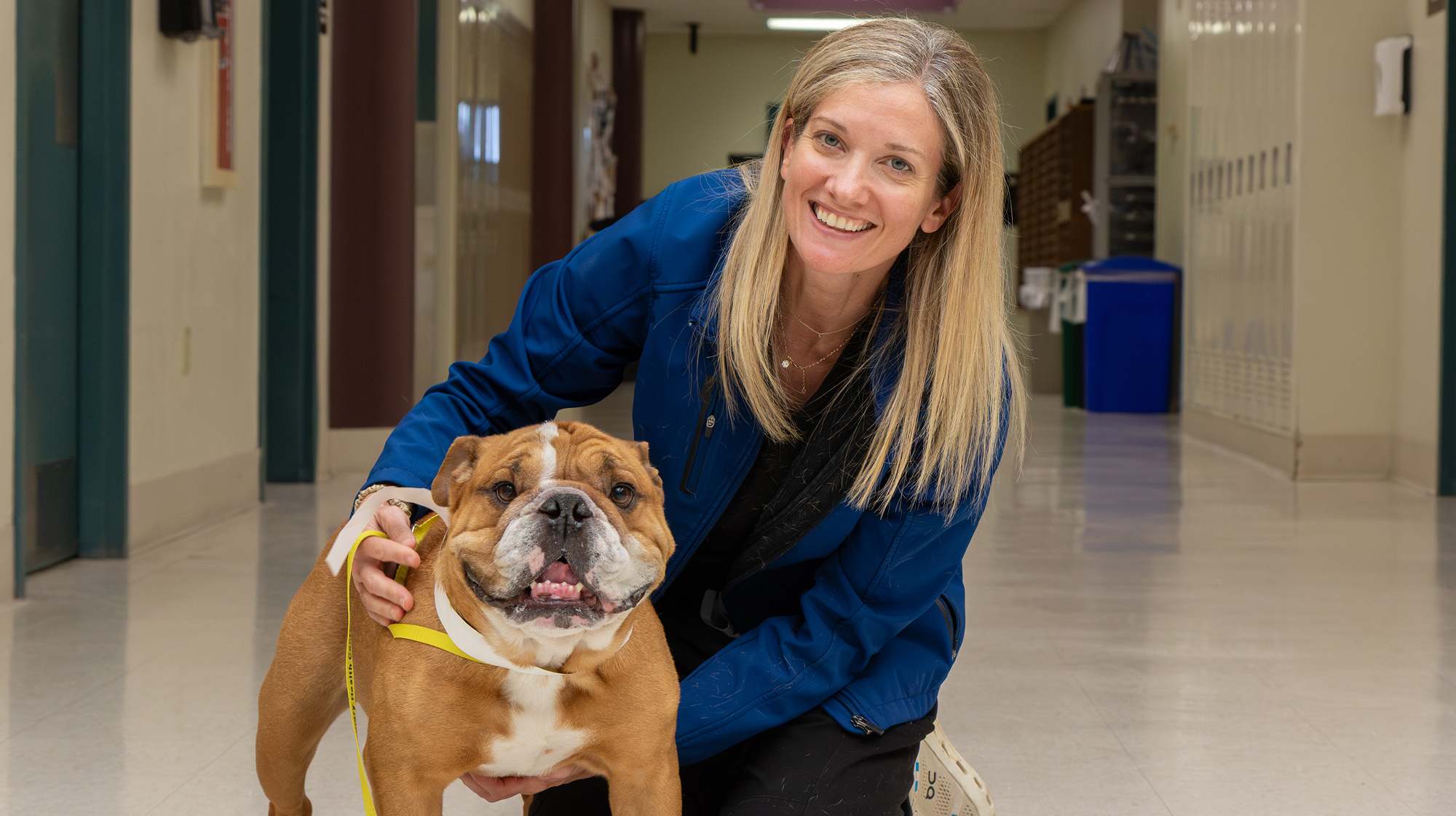 Dr. Laura Nafe with a dog