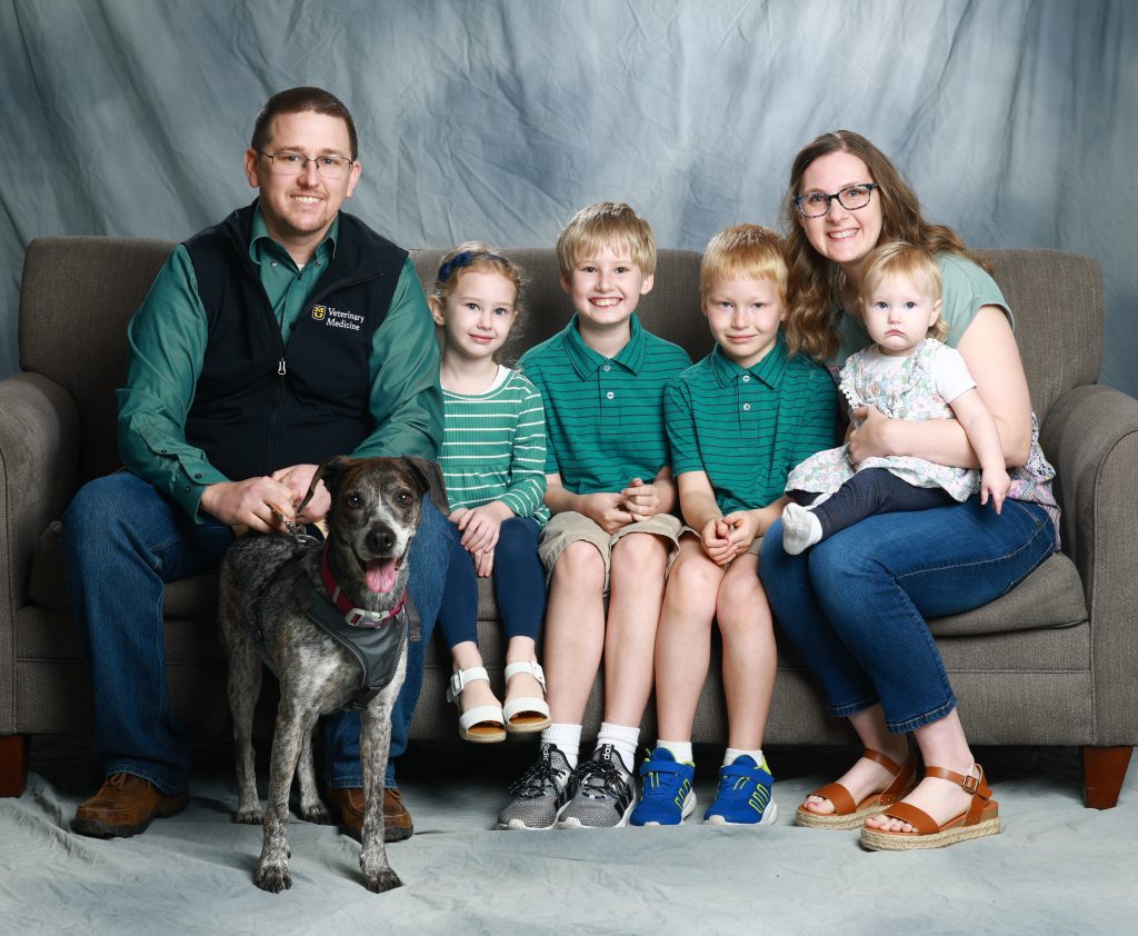 Dan Cook with his wife and children
