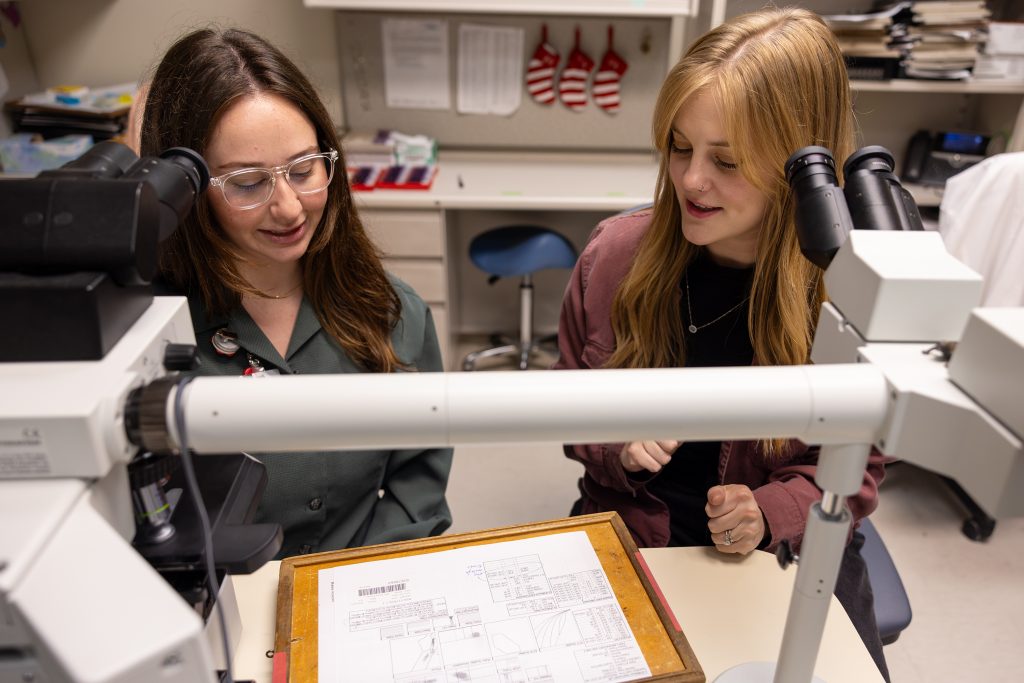 two women in the lab
