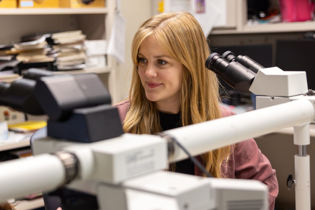 Sidney Bogue in the lab